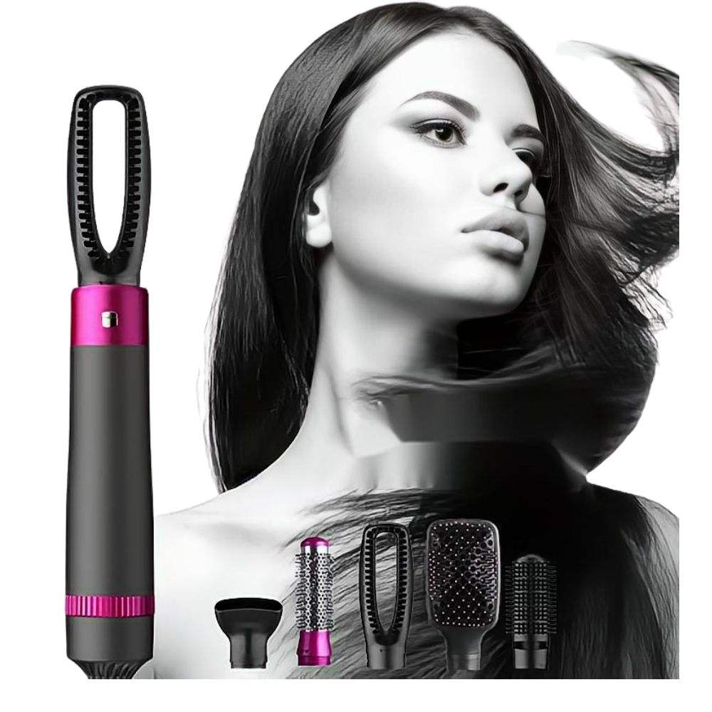 Hot Air Brush 5-in-1 for Ultimate Hair Styling - Blow Dry, Curl, Straighten & Volume | Best Hair Tool in UAE